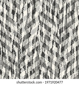 Monochrome Wood Grain Textured Distressed Chevron Pattern