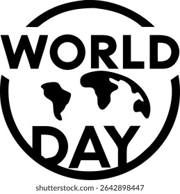 Monochrome World Environment Day design with earth graphic. Ideal for environmental campaigns, print, and digital use.