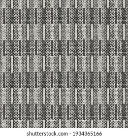 Monochrome Woven Effect Textured Dashed Striped Pattern