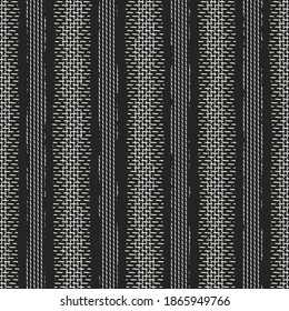 Monochrome Woven Effect Textured Irregularly Striped Pattern