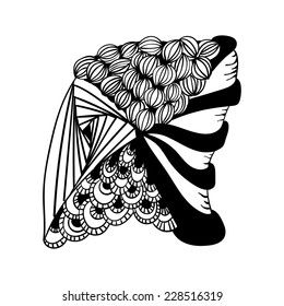 Monochrome zentangle illustration