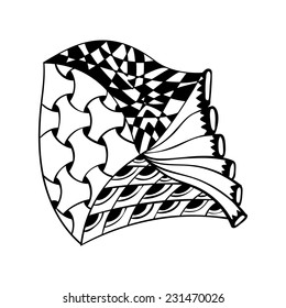 Monochrome zentangle illustration