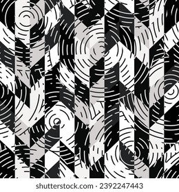 Monochrome zigzag geometric. Seamless pattern