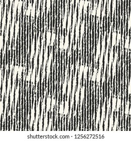 Monochrome Zigzag Grunge Stroke Textured Distressed Background. Seamless Pattern.