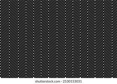 Patrón geométrico de Vector moderno de líneas en zigzag monocromáticas