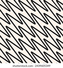 Líneas en zigzag monocromas con diseño transparente. Textura vectorial con zigzag diagonal delgado, ondas, rayas, chevron. Fondo geométrico abstracto blanco y negro simple. Decoración elegante. Repetir diseño geográfico