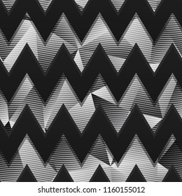 Monochrome zigzag pattern with carbon effect (eps 10 vector file)