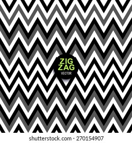 Monochrome zig-zag pattern. Popular stylish chevron background. Vector design.