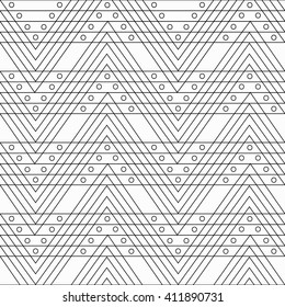 Monochrome zigzag seamless pattern
