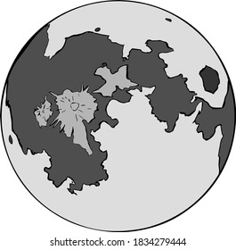 Ilustración vectorial monocromada de luna llena