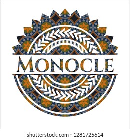 Monocle arabesque emblem. arabic decoration.