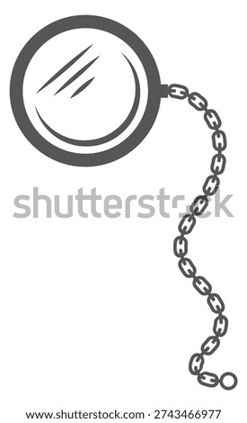 Monocle black icon. Optical retro stylish accessory