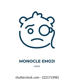 Monocle emoji icon. Linear vector illustration from emoji collection. Outline monocle emoji icon vector. Thin line symbol for use on web and mobile apps, logo, print media.