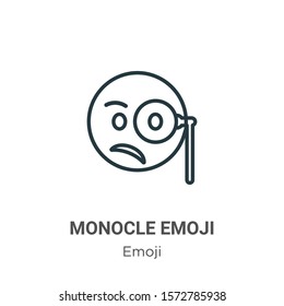 Monocle emoji outline vector icon. Thin line black monocle emoji icon, flat vector simple element illustration from editable emoji concept isolated on white background
