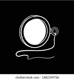 Monocle Glasses Doodle Hand Drawing Vector Flat Black