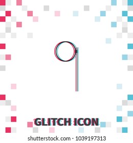 Monocle  glitch effect vector icon.