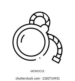 icono monocle. Signo de estilo lineal aislado en fondo blanco. Ilustración del vector