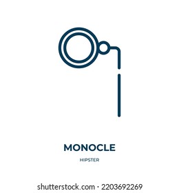 Monocle icon. Linear vector illustration from hipster collection. Outline monocle icon vector. Thin line symbol for use on web and mobile apps, logo, print media.