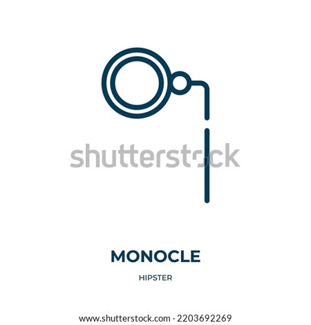 Monocle icon. Linear vector illustration from hipster collection. Outline monocle icon vector. Thin line symbol for use on web and mobile apps, logo, print media.