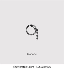 monocle icon vector icon.Editable stroke.linear style sign for use web design and mobile apps,logo.Symbol illustration.Pixel vector graphics - Vector