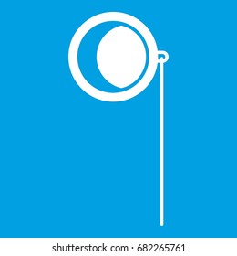 Monocle icon white isolated on blue background vector illustration