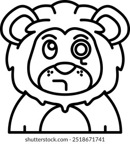 Design de ícone de vetor de linha monocle