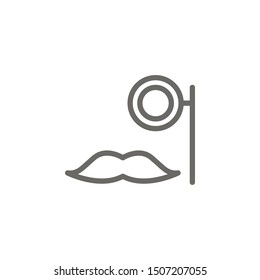 Monocle , mustache icon. Element of theater icon. Thin line icon