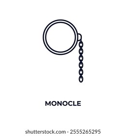 monocle outline icon. Linear vector from fashion concept. Thin line monocle icon isolated on white background