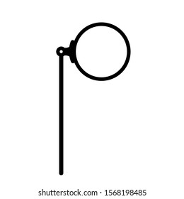 Monocle with stick vector icon isolated on white background