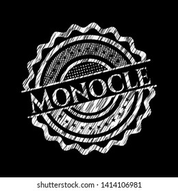 Monocle written on a chalkboard. Vector Illustration. Detailed.