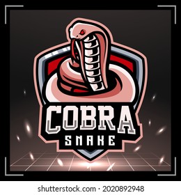 Monocled spitting cobra mascot. esport logo design