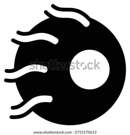 Monococcus (Single Coccus) Bacteria Icon Line Vector Illustration