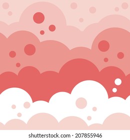 Monocolor fluffy cloud background. Vector graphic template.