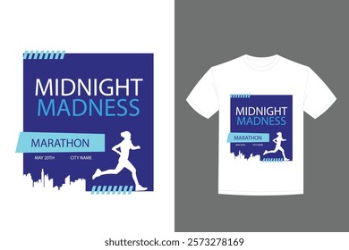 monocolor midnight madness marathon t shirt design