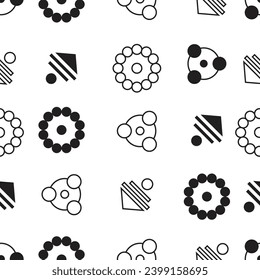 monocrom geometric triangle dots seamless pattern vector 