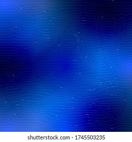 Monocromatic abstract royal blue background with white color waves and dots, lights and shadows. Can be used for landing pages, posters, flyers, ads, banners, promotions. 