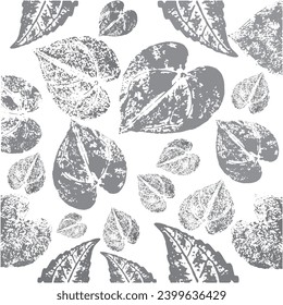 Monocrome  abstract leaf seamless pattern background texture , Hnad drawn illustration pattern