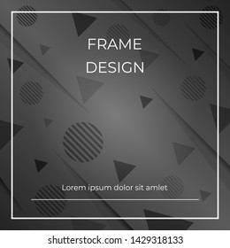 Monocrome geometric diagonal black,white background with triangles and circles shapes. Vector space for background, frame design, wallpaper.- Vector