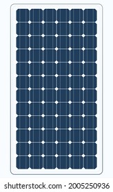 Monocrystalline Silicon Solar Cells panel isolated on white background.Graphic vector