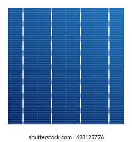 Monocrystalline solar cell for solar modules. Vector photovoltaic system element. Electric element for charge battery. Crystalline solar cell for assembly panels.