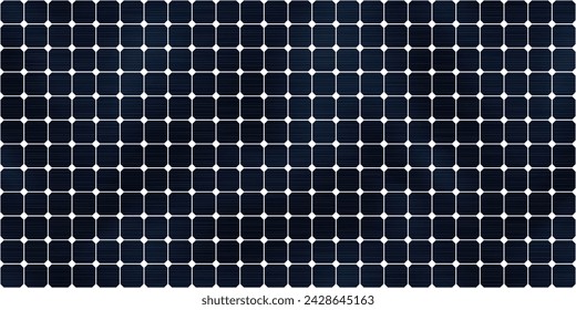 A monocrystalline solar panel endless pattern. Photovoltaic green technology. Alternative source of electricity generation. Vector illustration with texture