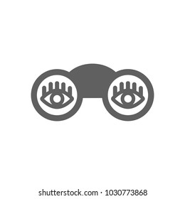 Monocular with eyes icon vector