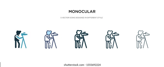 monocular icon in different style vector illustration. two colored and black monocular vector icons designed in filled, outline, line and stroke style can be used for web, mobile, ui