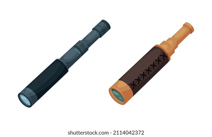 Monocular as Modified Refracting Telescope for Viewing Distant Object Vector Set