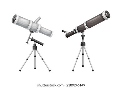 Monocular en trípode como telescopio refractante para ver conjunto de vectores de objetos distantes