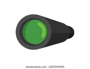 Monocular in perspective view. Simple flat illustration.
