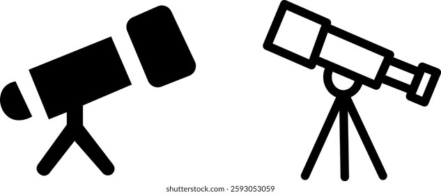 Monocular Telescope Icon design set