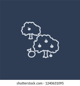 monoculture icon. monoculture linear design concept from Agriculture, Farming and Gardening collection. Simple element vector illustration on dark blue background.