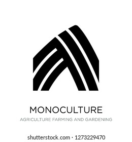 monoculture icon vector on white background, monoculture trendy filled icons from Agriculture farming and gardening collection, monoculture simple element illustration
