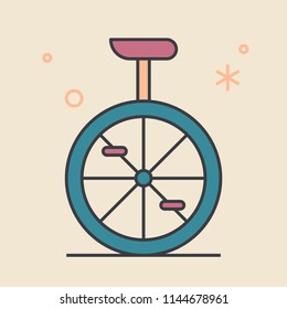 Monocycle. Balance concept. Unique and creative illustration. Flat design thin line style. Usage for e-mail newsletters, web banners, headers, blog posts, print and more.